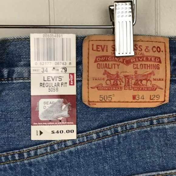 Levi's 505 Regular Fit Jeans Y2K Boyfriend High Waist Mom Jeans (2005) Unisex - Picture 10 of 14